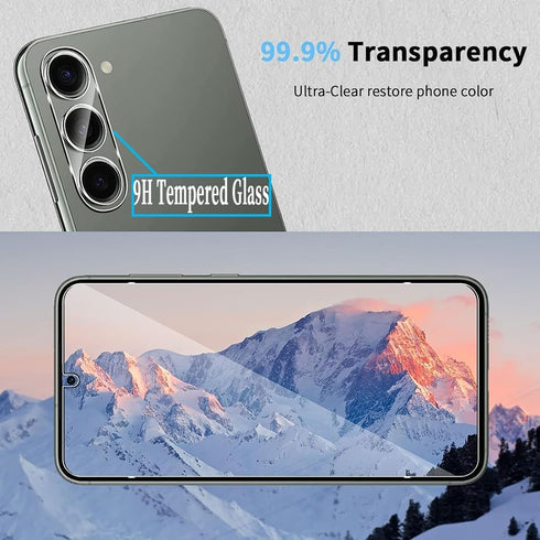 BANDQ 3 Pack for Samsung Galaxy S23 Plus Screen Protector?3+1 Pack? 1 Pack Camera Lens Protector, 9H HD Clear Tempered Glass Screen Protector for ...