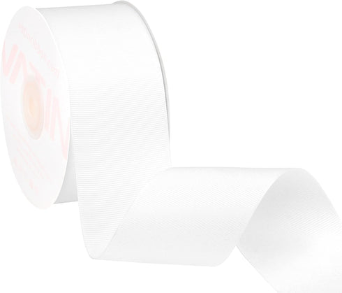 VATIN White Grosgrain Ribbon, 2" x Continuous 25 Yards, White Polyester Grosgrain Ribbon,Use for Bows DIY Hair Accessories, Gift Wrapping, Craft a...