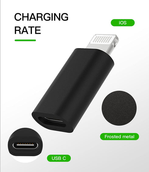 3Pack USB C Female to Lightning Male Adapter, Fast Charging, Reliable, Safety, Premium Material, 1 Year Warranty...