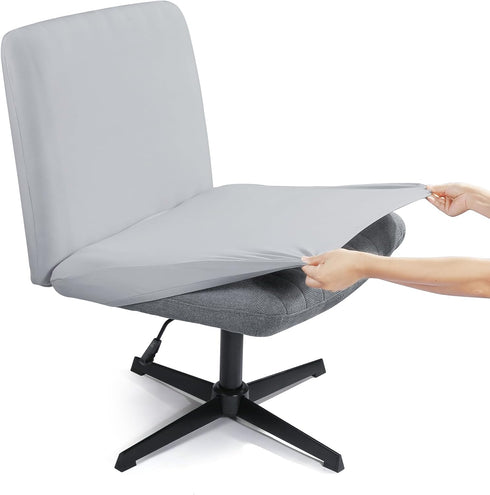 Armless Criss Cross Office Desk Chair Cover Slipcover,Accent Mid Back Wide Swivel Task Vanity Slipper Chair Protector Stretch Removable without Ar...