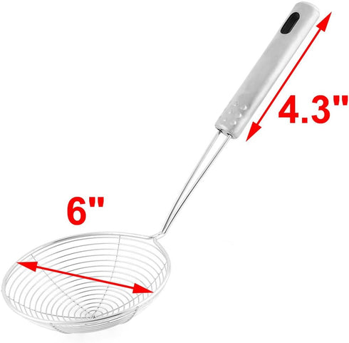 uxcell Metal Wire Spiral Mesh Kitchen Frying Skimmer Strainer Filter Ladle 6 Inch Dia...