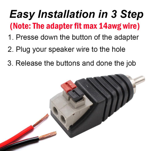 Speaker Phono Wire Cable to Audio Male Female RCA Connector Adapter Plug Jack 10 Pack (5 Male and 5 Female)...