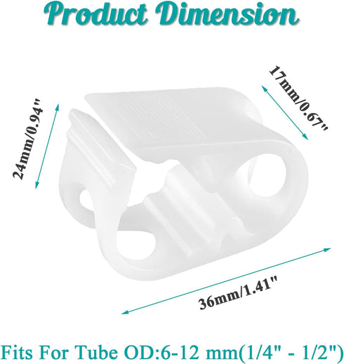 1/4" - 1/2" Plastic Tubing Clamps Adjustable Tube Clamp, Laboratory Pinch Valve Flow Control Hose Clamp - Pack of 5 White...