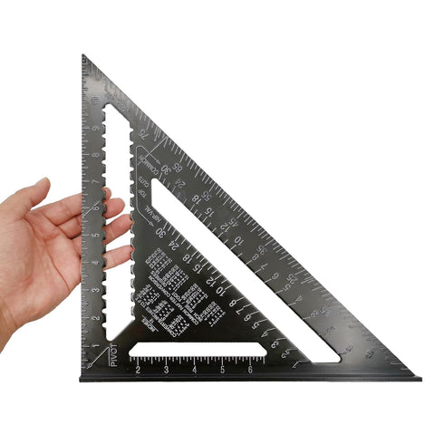 12 inch Rafter Square Aluminum Alloy Double Scale Triangle Ruler Angle Ruler Carpenter Triangle Square Rafter Tool Mensurement Tool for Woodworkin...