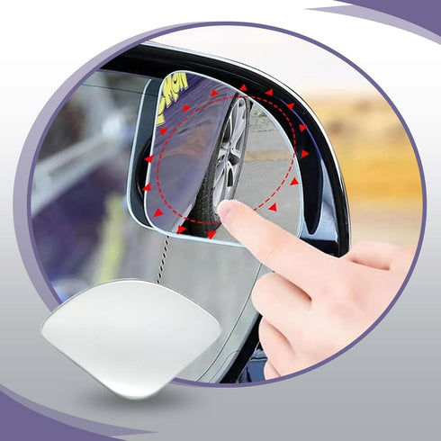 2 PCS Fan Shaped Frameless Wide Angle Blind Spot Mirror, Car Blind Spot Mirror, HD Convex Glass Angle Adjustable, Fit for Most Cars (Transparent)...