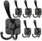 Wall Mount Coat Hooks,Matte Black Heavy Duty Decorative Hooks,3 Prongs Utility Hook,6 Pack...