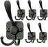Wall Mount Coat Hooks,Matte Black Heavy Duty Decorative Hooks,3 Prongs Utility Hook,6 Pack...