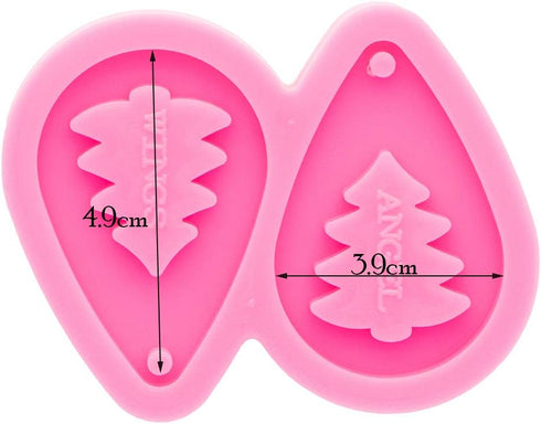 Super Glossy Christmas Tree Style Earring Silicone Molds Silicone Earring Mould Resin Earring Mold for DIY Epoxy Resin Jewelry Making Keychain Pen...