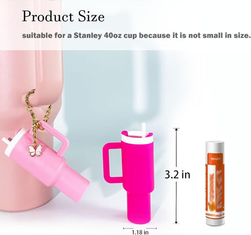 Mini Cup Keychain for Stanley Cup- Cute Mini Tumbler Keychain Chapstick Holder Purse Backpack Charm Accessories...