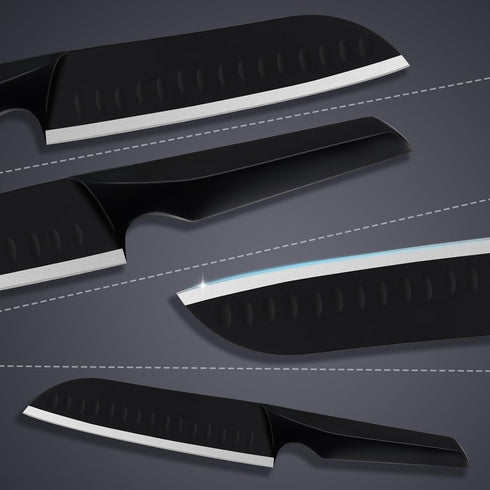 7" Chef Knife Ultra Thin, High Carbon Stainless Steel Sharp Santoku Knife for Kitchen All-Around Food, Professional for Family & Restaurant...