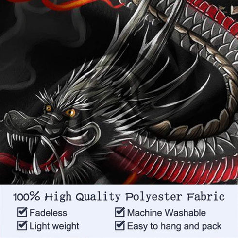 black red Chinese Dragon Japanese dragon art Wall Tapestry Hippie Art Tapestry Wall Hanging Home Decor Extra large tablecloths 40x60 inches For Be...