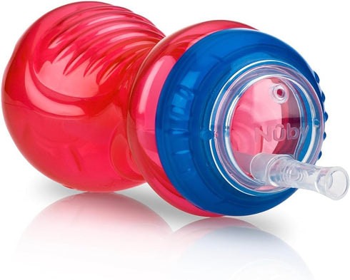 Nuby No-Spill Sippy Cup with Flex Straw for Boys - (3-Pack) 10-Ounce Bottles - Training Sippy Cups for Toddlers 12+ Months...