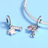 Dog Paw Charm Fit for Pandora Charms Bracelet Pink Crystals Dangle Charms Birthday Jewelry Gifts for women...
