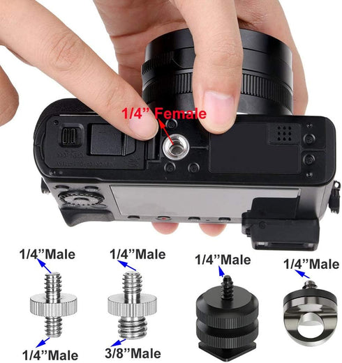 26PCS Camera Screws Mount Set 1/4 Inch and 3/8 Inch Threaded Converter Screws Adapter Flash Shoe Mount for DSLR Camera/Tripod/Monopod/Ballhead/Fla...