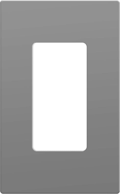 ENERLITES Grey Screwless Decorator Wall Plate Child Safe Outlet, Size 1-Gang 4.68" H x 2.93" L Switch Cover, Unbreakable Polycarbonate Thermoplast...