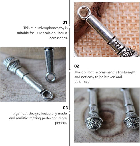 Toyvian Dollhouse Decor Musical Doll 1 12 Scale miniature microphone mini musical instruments miniature musical instruments Dollhouse Accessories,...