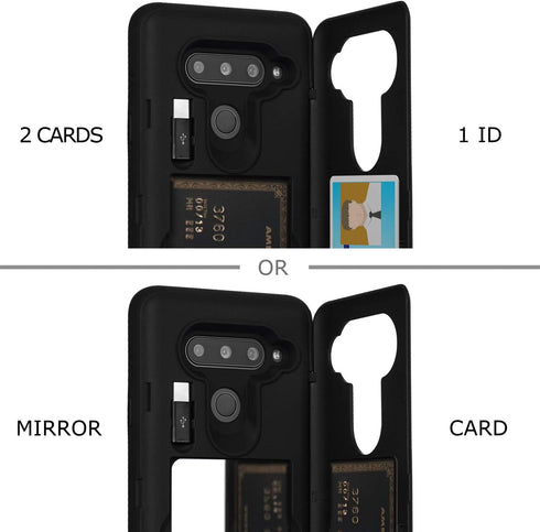 TORU CX PRO Case for LG V40 ThinQ, with Card Holder | Slim Protective Cover with Hidden Credit Cards Wallet Flip Slot Compartment Kickstand | Incl...