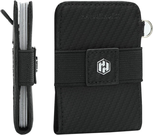 Hayvenhurst AirTag Wallet Holder - Minimalist Slim Front Pocket Wallet - Air Tag Genuine Leather Cash Credit Card Sleeve Wallet GPS Tracker (Black...