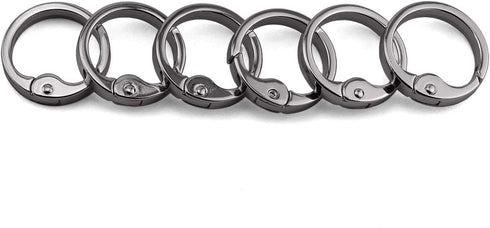 6pcs 28mm Round Spring Snap Hooks Clip DIY Accessories for Handbag Purse Shoulder Strap Key Chains Buckle Alloy Circle Round Carabiner Metal Sprin...