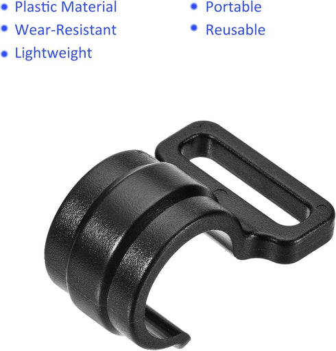 10 Pack C-Clips Clamps for Tent Pole - Plastic Clips Tent Hook Awning Clamps Fasteners, Apply to Camping Hiking (19mm, Black)...