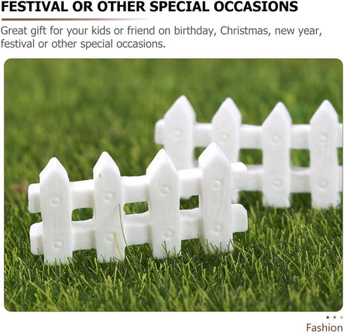 BESPORTBLE 10 Pcs Miniature Garden Fence Mini Picket Ornament Fence for Dollhouse Garden Plant Pot Decorations DIY Project (White)...