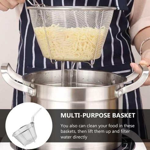 Tofficu Deep Fry Basket With Handle, Foldable Frying Basket 6-Inch, Stainless Steel Mesh Basket Round Fryer Basket For Kitchen Frying...