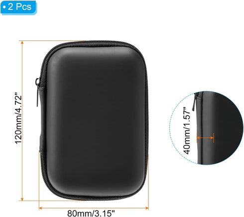 PATIKIL 4.72x3.15 Electronic Organizer Case, 2Pcs EVA Hard Waterproof Rectangle Travel Carrying Case with Zipper for Digital Multimeter, Camera, C...