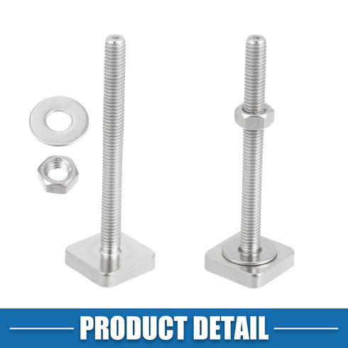 Car Roof Rack T Shaped Slot Bolt M6 W/Nuts Washer T Shaped Track Bolts Roof Rack Cargo Carrier Bolt Accessories Stainless Steel (Pack of 4)...