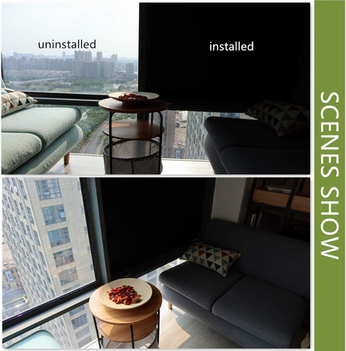 VELIMAX Static Cling Total Blackout Window Film Privacy Room Darkening Window Tint Black Window Cover 100% Light Blocking No Glue (29.5 x 78.7 inc...