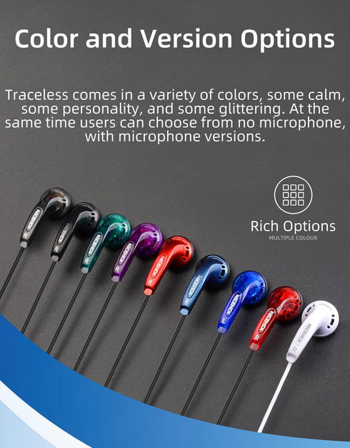 Yuandao Wired HiFi Earbuds: 15.4mm Dynamic 3.5mm Plug Flat Head Earphones with Mic and Call/Music Control Button, Bass Stereo in Ear Headphones fo...