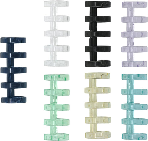 yueton 7Pcs Loose-Leaf Binding Strip with Book Ring 5-Hole Segmented Plastic Binder Detachable Loose Leaf Ring for Notebook Diary Ledger Loose-Lea...