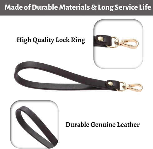 Yetaha Coffee Genuine Leather Wristlet Strap, 150mm x 8mm Hand Wrist Strap with Lock for Clutch Wallet Cellphone Key...