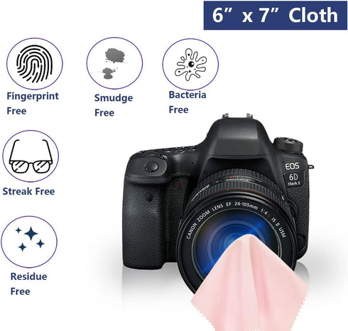 Glasses Cleaner Cloth - Microfiber Cloth for Eyeglasses, Lenses, Cameras, Screens, Cell Phone, LCD TV Screens and More - 6"x7" (Pink, 12 Pack)...
