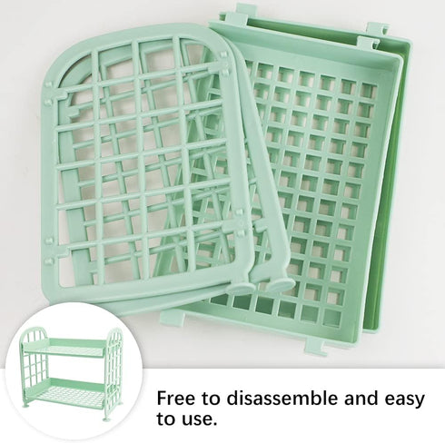 Desktop Rack Cosmetic Stationery Storage Holder, 2-Tier Multifunctional Plastic Shelf Makeup Organizer for Skincare Office Kitchen Bedroom Bathroo...