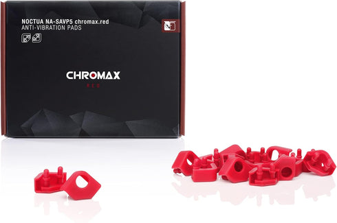 Noctua NA-SAVP5 chromax.red, Anti-Vibration Pads for 92mm & 80mm Noctua Fans (16-Pack, Red)...