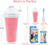 Slushy Cup - Tik Tok Magic Quick Frozen Smoothie Cup, Double Layer DIY Homemade Slushy Maker Cup, Food Grade Silicone Slushie Maker Cup with Spoon...