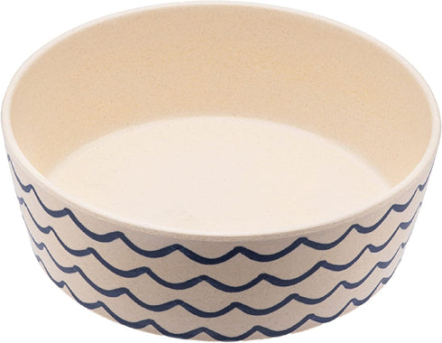 Beco Classic Printed Bamboo Dog Food & Water Bowl,Nature Inspired Ocean Waves, Small...