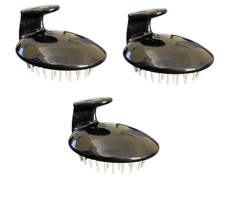 G.B.S Hair Scalp Massager Shampoo Brush, Soft and Flexible Silicone Bristles, Hair Care Tool for Women Men Daily Grooming, Pack of 3, Black...