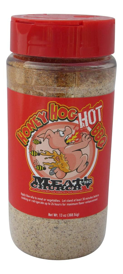 Meat Church Honey Hog Hot BBQ Rub and Seasoning for Meat and Vegetables, Gluten Free, 13 Ounces...