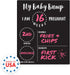 My Baby Bump Pregnancy Timeline Dry Erase Sign / 10" x 12" Black Dry Erase Style Mother Baby Size Tracking Sign/Monthly Milestone New Mom Photo Pr...
