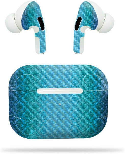 MightySkins Carbon Fiber Skin for Apple Airpods Pro - Antique Purple | Textured Carbon Fiber Finish | Easy to Apply, Remove, and Change Styles | M...