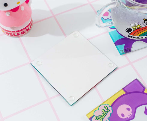 Sanrio Hello Kitty and Friends Glass Coasters for Drinks, Set of 4 | Home and Kitchen Tabletop Protection...