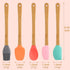 5 Piece Silicone Spatula,Mini Rubber Spatula Wooden Handle,Heat Resistant Silicone Spatula Set,Kitchen Utensils Non-Stick For Baking,Cooking And M...