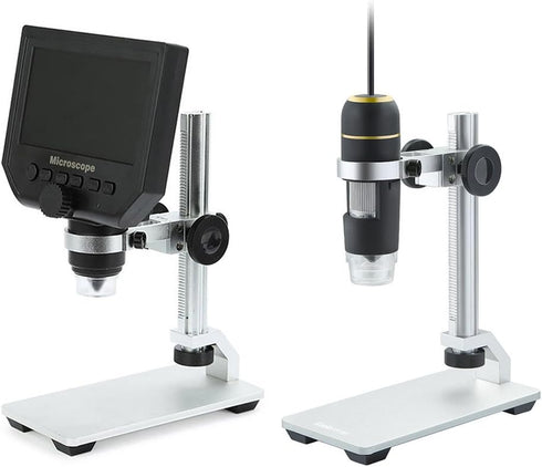 Koolertron Aluminum Alloy Microscope Stand Portable Adjustable Manual Focus Digital USB Microscope Holder Support Adjusted Up and Down...