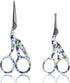 Stork Bird Rounded Safety Tip Embroidery Craft Stainless Steel Crane Scissors - Purple - 2 Pairs...