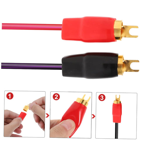 2 Pairs Speaker Wire Connector Spade Terminal Speaker Terminal Copper Spade Wire Connectors Automotive 0ga Terminal Electrical Wire Connectors Spe...