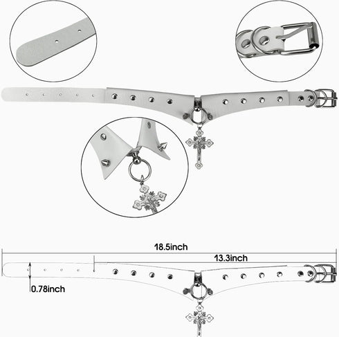 Fashion Choker Necklace PU Leather Halloween Collar Necklaces for Women Girls Goth Choker Jewelry Adjustable Punk Collar...