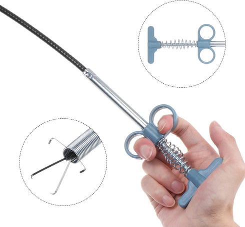 Flexible Grabber Claw Pick Up Tool 24 Inch 4 Claws Stainless Steel Sewer Cleaning Hook Unclog Sink Sewer Hair Drain Cleaner Tool Sink Unclogger fo...