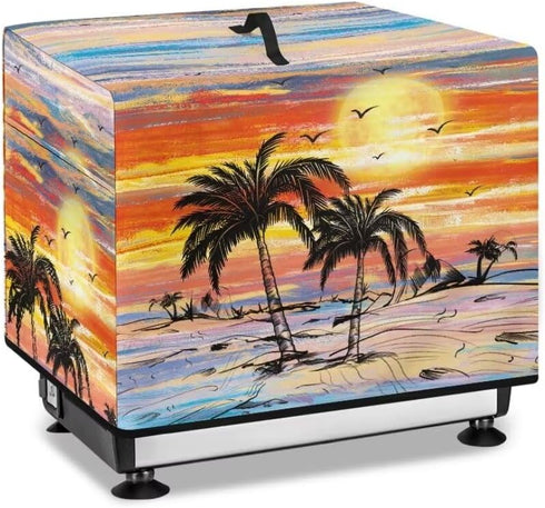 Palm Tree Sunset Dust Cover for Meat Slicer,Deli Slicer,Food Slicer,Waterproof Foldable Cover Kitchen Small Appliances Dust Cover with Handle...