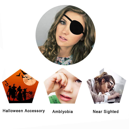 2PCS Eye Patches, Soft Medical Eye Patch Adjustable Amblyopia Lazy Eye Patches, Pirate Eye Patches for Kids and Adults, 2 Color...